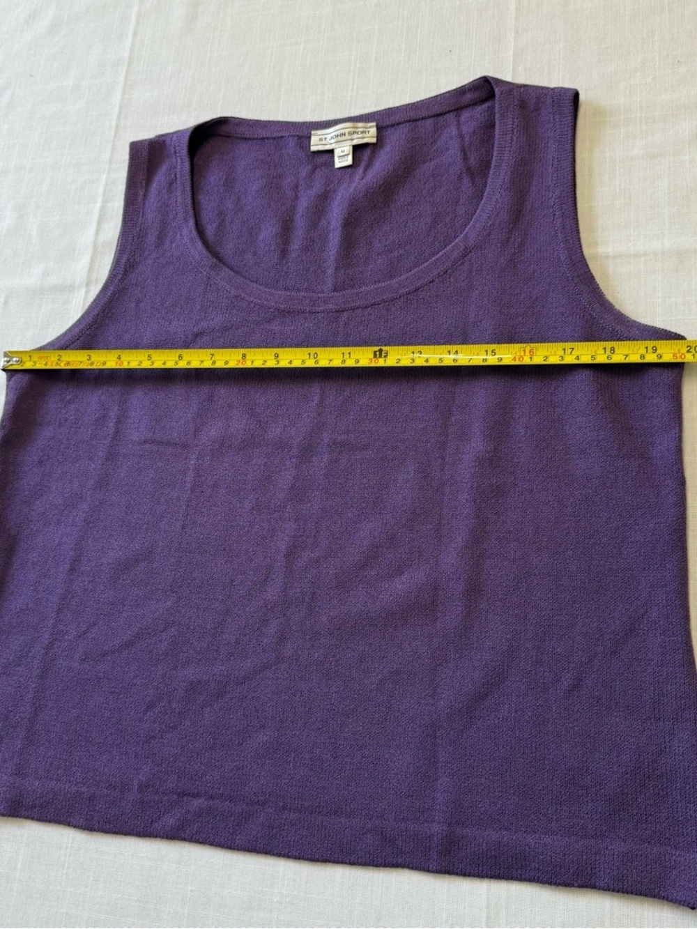 St. John Top Knit Santana Lavender Purple Sleeveless Tank Top Wool Blend Size M - Picture 7 of 8